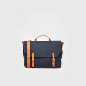 Satchel In Washed Navy Canvas